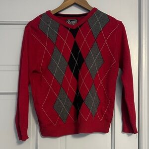 Retrofit Women's Vibrant Red Argyle Sweater